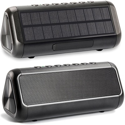 Friengood Solar Bluetooth Speaker with 5000mAh Power Bank