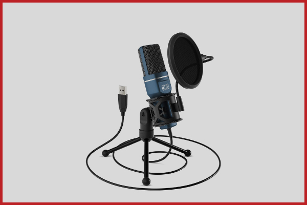 2. Tonors Condenser PC Gaming Mic with Tripod Stand and Pop Filter