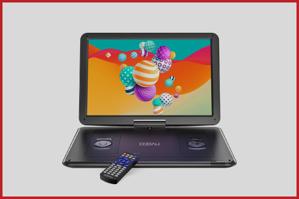 6. COOAU 17.9 Portable DVD Players with 15.6%E2%80%B3 Large Swivel Screen